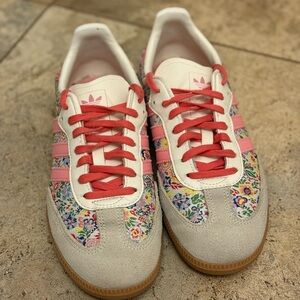 Adidas Floral Sneakers with Red and White